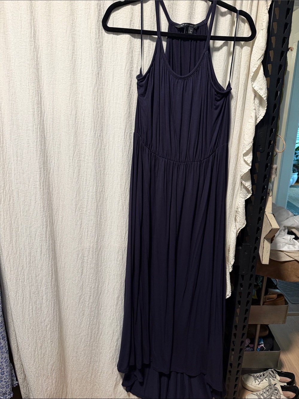 Armani Exchange Dark Navy Maxi Dress with Racerback Straps
